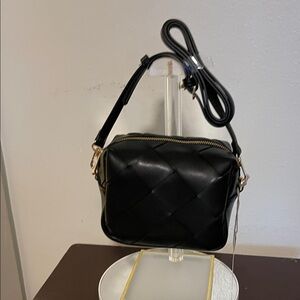 a new day Black Woven Crossbody Bag